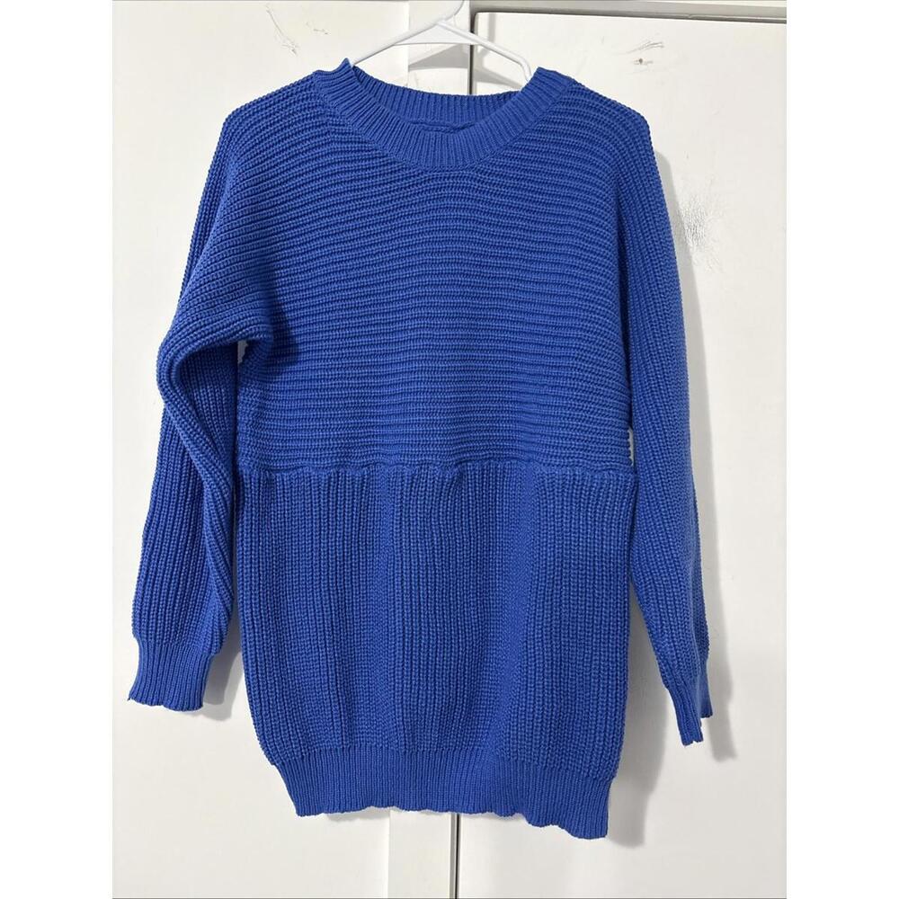 Ladies Medium Cable Knit‎ Sweater Royal Blue Soft & Warm